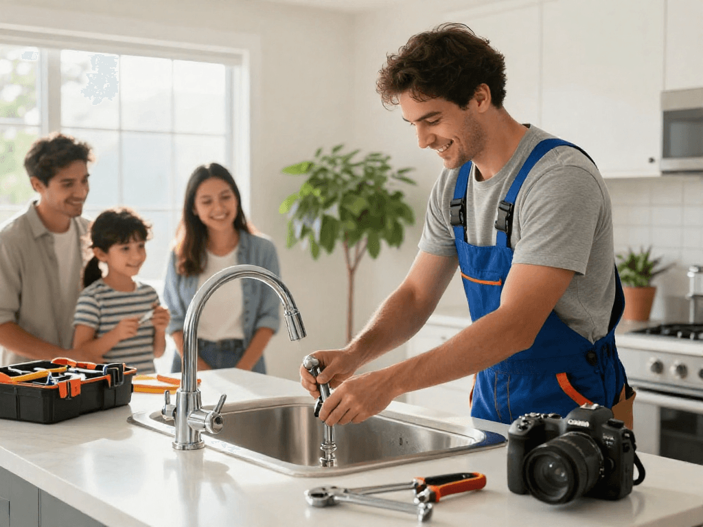 Professional plumber Fort Worth repairing a kitchen sink with care.
