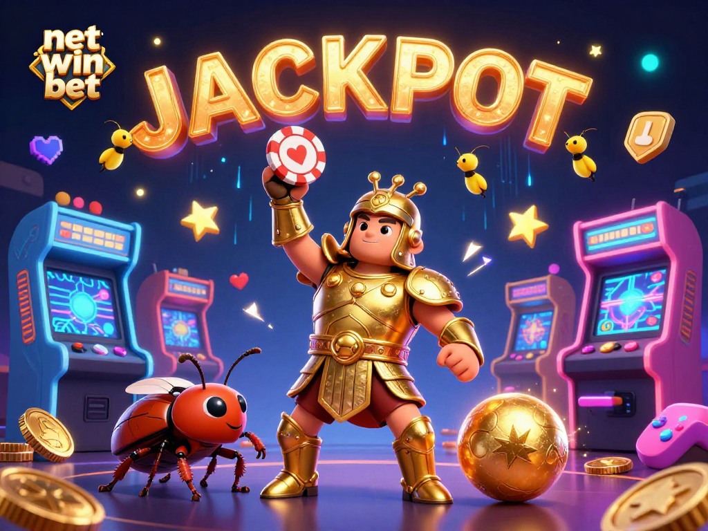 Experience the excitement of net win bet with vibrant casino characters and game elements.