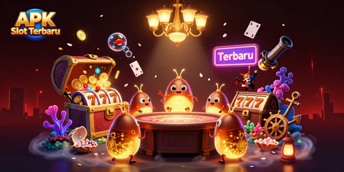 Engage in APK Slot Terbaru with vibrant glowworms and a bat dealer in a casino setting.