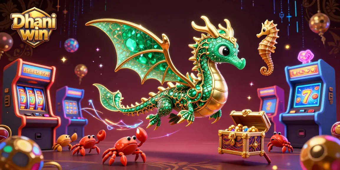 Dhani win features a vibrant 3D casino illustration showcasing a sea dragon and thrilling gameplay elements.