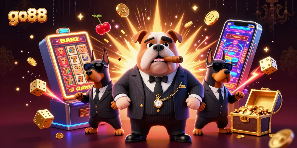 Experience the thrill of go88 with an engaging scene of casino excitement, showcasing a mafia boss and big wins!
