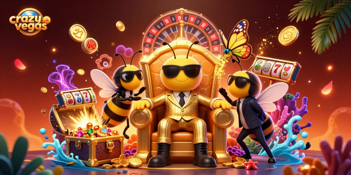 Win big with crazyvegas in a vibrant 3D casino scene showcasing entertaining games and characters.
